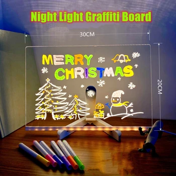 Luminos Lumina Acrilic Bord IPad Suport Rezistent la zgarieturi Transparent Graffiti Panoul de Copil Cadou Lampa de Noapte pentru Acasă Decor Dormitor