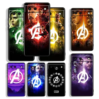 Marvel Avengers Hero Cool Caz de Telefon Pentru Google Pixel 4 Pixel 4A Pixel 5 Pixeli 5A Pixel 6 Pixel 6a Pixel 7 XL Pro 5G Negru Funda