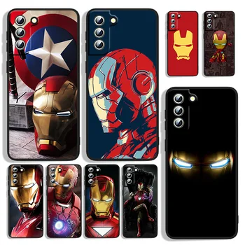 Marvel Iron Man Caz de Telefon Pentru Samsung Galaxy S22 S21 S20 FE Ultra S10e S10 S9 S8 S7 Lite Plus Edge Negru Funda Acoperi Coque