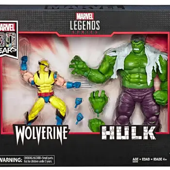 Marvel Legends Wolverine, Hulk Dublă Acțiune Figura Jucării Costum Original ML 80-a Aniversare a Comemora Cifre Statuie Model de Cadou