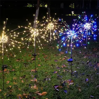 Masina de Lămpi Lumina Solara foc de Artificii Șir de Lumină Lampă Decorativă de Grădină cu Gazon, cu Peisaj Cale Decor în aer liber rezistent la apa Lumina