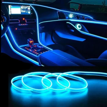 Mașină de Iluminat Interior Decorative Lumini Led EL Cabluri Neon Benzi Auto Flexibil de Lumină Ambientală USB Atmosfera de Petrecere Lampa Accesoriu