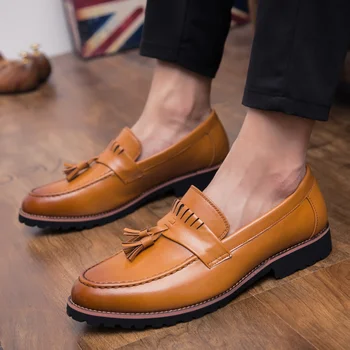 Mens Nou Mocasini din Piele Alunecare pe Pantofi Casual, Pantofi Oxford Pentru Barbati Ciucure Negru Pantofi Formale de Afaceri Designer de Pantofi pentru Bărbați de Moda