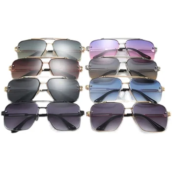 Moda de Lux Clasic Gradient Lens Bărbați Pătrat Cadru Metalic ochelari de Soare Vintage Design de Brand Ochelari de Soare UV400 Oculos De Sol
