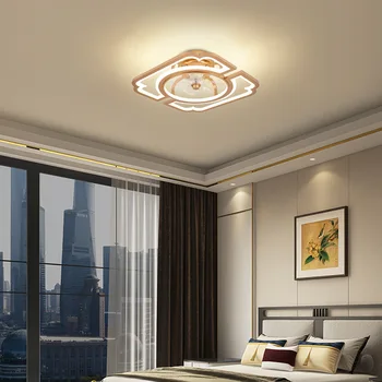 Modern nou stil Chinezesc fan lumină acasă living control de la distanță invizibil led ventilator de tavan lumina dormitor sufragerie lumina