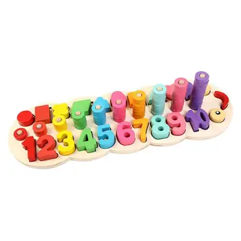 Montessori Copii De Numărare Și Stivuire Bord Matematica Jucărie Coloful Copii Preșcolari De Predare Din Lemn De Învățare De Învățământ Jucării Pentru Sugari