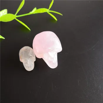 Naturale Alb Cristal Transparent Craniu De Cuarț Cadou De Mână Gravură Decor De Colectare