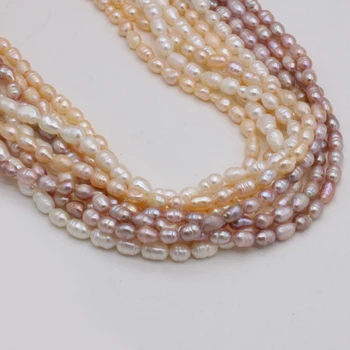 Naturale de apă Dulce Pearl Alb-Violet Portocaliu Neregulate Beads4-5mm Pentru Bijuterii MakingDIY Colier Accesorii Cadou Decor36CM 1BUC