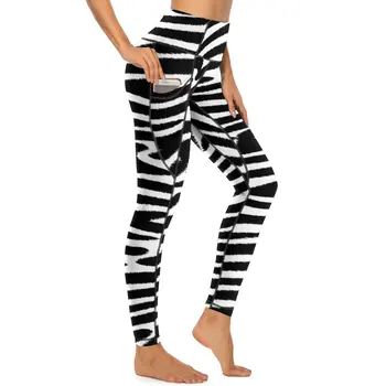 Negru Dungi De Zebra Calitate Jambiere Animal Dungi Sport Pantaloni De Yoga Lady Sexy Amuzant Leggins Rapid-Uscat Sport Colanti