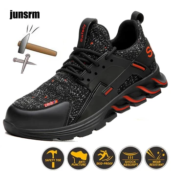 Noi 2020 Pantofi Respirabil bombeu metalic de Siguranță Pantofi Outdoor pentru Bărbați Anti-alunecare Deodorant Oțel de Construcție rezistente la Puncție