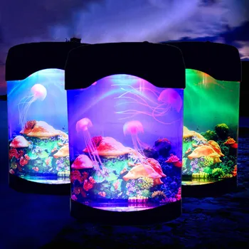 Noul Acvariu Colorat Lumini de Noapte Meduze Rezervor de Lumină Led-uri Lampă Noptieră Copii Lampa Acasă Lumini Decorative en-Gros