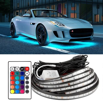 OKEEN LED RGB Masina Underglow Lumini Benzi Flexibile Auto Decorative Atmosfera Lampa de Control de la Distanță Lumina de Neon LED Caroseriei Lumini