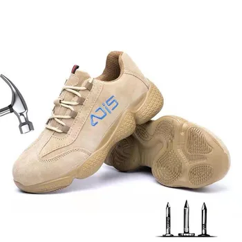 Patru Anotimpuri Pantofi de protecție Anti-Zdrobitor Anti-Piercing PU Tălpi Rezistente la Uzură Ușor, Confortabil, cu bombeu de Oțel Pantofi de Bumbac