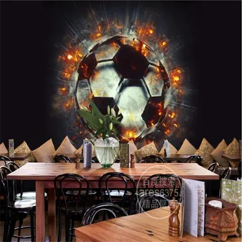 Personalizate 3D Flacără de Fotbal Foto Poster de Perete Pictura Restaurant KTV Bar Club Living Fundal Decor Mural Wallpaper 3D