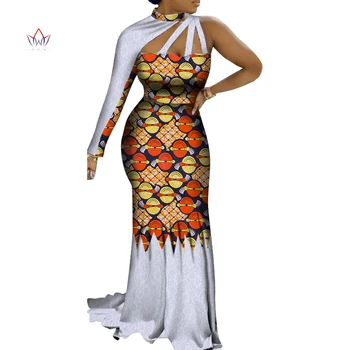 Petrecere de Îmbrăcăminte de Femei din Africa Bazin Tesatura Elegant Lady Rochii Personalizate Plus Dimensiune Danshiki Imprimare Rochii de Podea-lungime WY4174