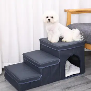 Pliabil Doggy Pași De Câine Scări Portabile Câine Pași De Companie Acasă Scara Cu Cutie De Depozitare Grele Câine Pașii Pentru Acasă Canapea Extensibilă