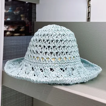 Pliabil Margine Largă Floppy Cloche Paie Pălărie de Soare de Vară pe Plajă Palaria pentru Femei Fata