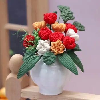 Premium Mini Ghiveci Compact Eco-friendly Vas cu Flori Ornament casă de Păpuși în Miniatură Flori Ornament