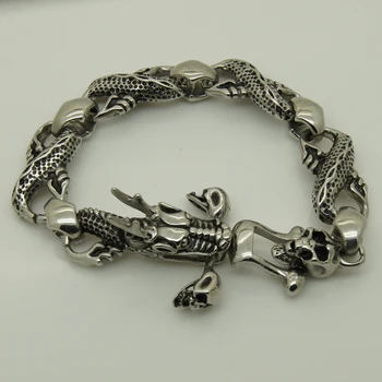 punk dragon & craniu barbati/baiat din oțel inoxidabil brățară de lanț de bărbați bijuterii brățări brățări