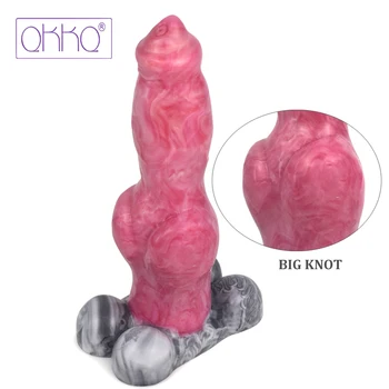 QKKQ Groy Carne de Câine de Culoare Vibrator Realist Nod Mare Penisul Sex Anal Toy G-spot Vagin Sexy Jucării pentru Cuplu pentru Adult Intim Bunuri