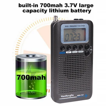 Radio portabil Aeronave Receptor de Bandă FM AM SW CB Aer Radio VHF Trupa Lume Cu baterie Reîncărcabilă Ecran LCD Ceas cu Alarmă