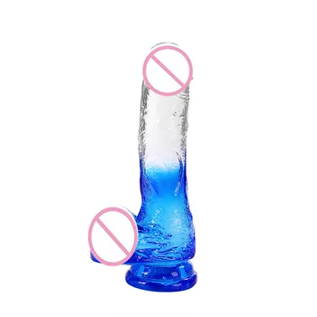 Realistic Dildo Penis Mare Cristal Transparent Culoare Dildo-uri cu Fraier Jucarii Sexuale pentru Femei Pula Mare Pula Jucării pentru Adulți Mare Penis artificial