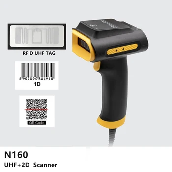RFID UHF Scanner 18000-6C 860-960MHz 915MHz Tag-uri Electronice Etichetă Etichetă Inteligentă Cititor RFID UHF Și 1D 2D coduri de Bare