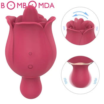 Rose Forma Vaginului Lins Vibratoare Intim Bun Biberon Fraier Oral Lins Pizde Stimulare Puternic Jucarii Sexuale pentru Femei