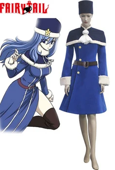 S-3XL Anime Fairy Tail Cosplay Ploaie Femeie Juvia Lockser Albastru Lolita Rochie de Halloween Cosplay Costum de Haine+palarie+curele+șaluri