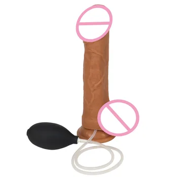 Sex Shop Bej/Maro G-Spot Anal Prostata Sex Realiste Jucarii Pizde Penis artificial Ejaculare Penis pentru Femei Jucării pentru Adulți