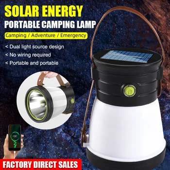 Solar de Camping Lantern USB Reîncărcabilă LED Mână Lanterna Super-Luminos Lanterne Portabile Cort Lumini Impermeabil Lucrările de Reparații Lampa