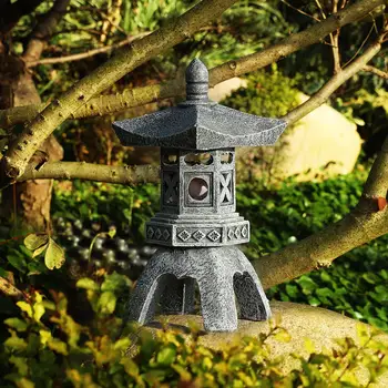 Solar Pagoda Felinar de Piatră Finisaj Decorativ pentru Calea Peisaj Pridvor