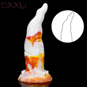 SXXY G Spot Jucarii Anale Curba Dop de Fund Fetish Sex Shop Fantezie Colorate Penis de Silicon Vibrator Anus Masaj Lesbiene Clitoris Stimula