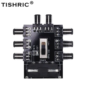 TISHRIC Ventilator PC Hub Splitter de la 1 la 8 4Pin Molex Cooler de Racire prin Cablu PWM 3Pin Alimentare Controler de Viteză Adaptor Pentru Minerit