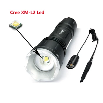 UniqueFire 1507 Lanternă Tactică XM-L2 Led Zoom Reglabil Focus 20mm Len Lampă Lanternă+Telecomanda Presiune Pentru a Controla Lumina