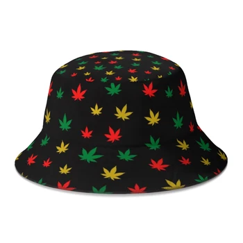 Vara pe bază de Plante Frunze Bucket Hat pentru Barbati Femei Hip Hop Frunze Pescar Pălărie Drumeții Boonie Hat