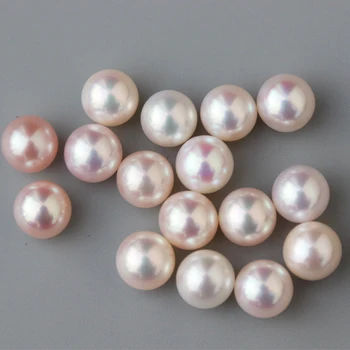 Zhuji Naturale de apă Dulce Pearl de Mari dimensiuni 10-10.5 mm Rotund Alb Perla Jumătate Gaura Liber Perle Margele