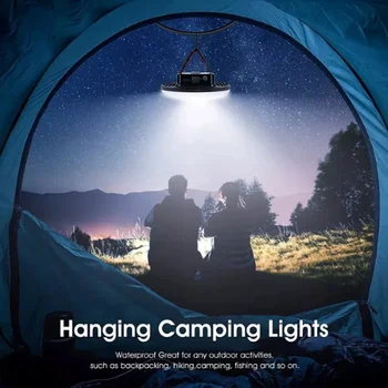 Încărcare solară Camping Lampa Portabila LED Lanterna Cort cu Perdeaua de la Distanță Contron Lumina de Urgență Iluminat Lucru pentru Drumeții în aer liber